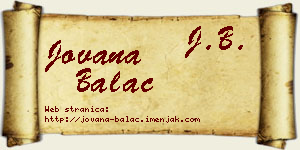 Jovana Balać vizit kartica